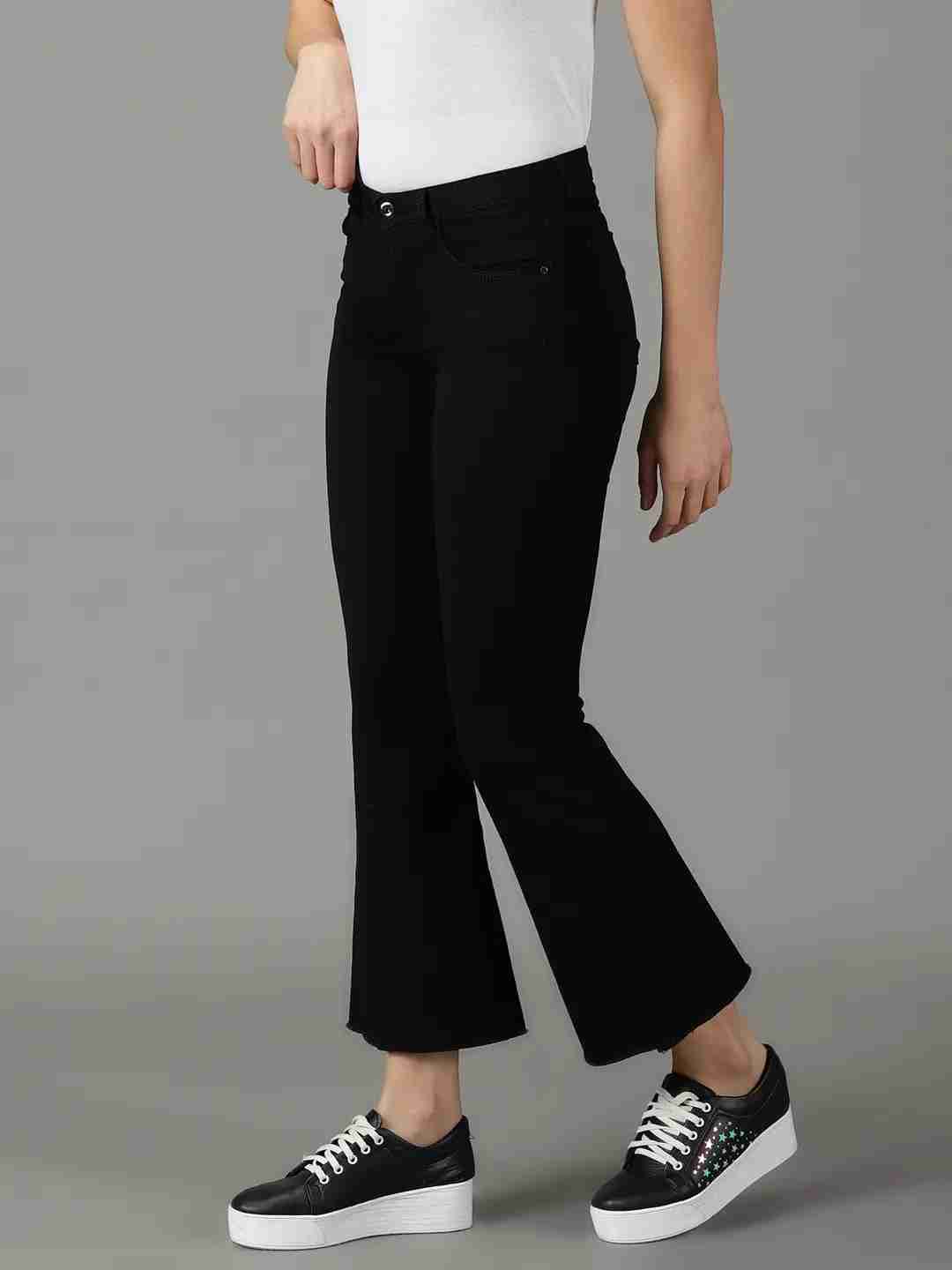 SHOWOFF Women Black Solid  Bootcut Jeans