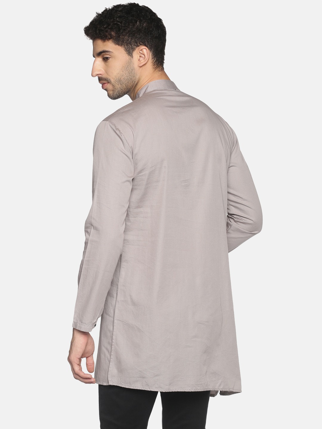 SHOWOFF Men's Casual Grey Slim Fit Full Kurta