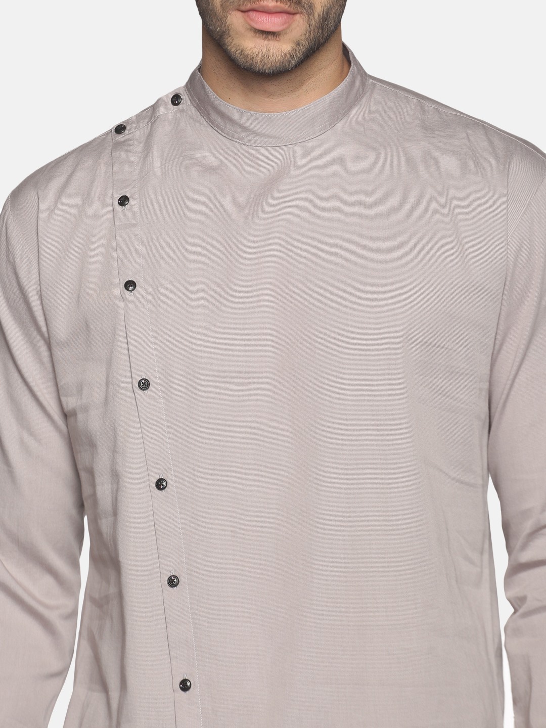 SHOWOFF Men's Casual Grey Slim Fit Full Kurta