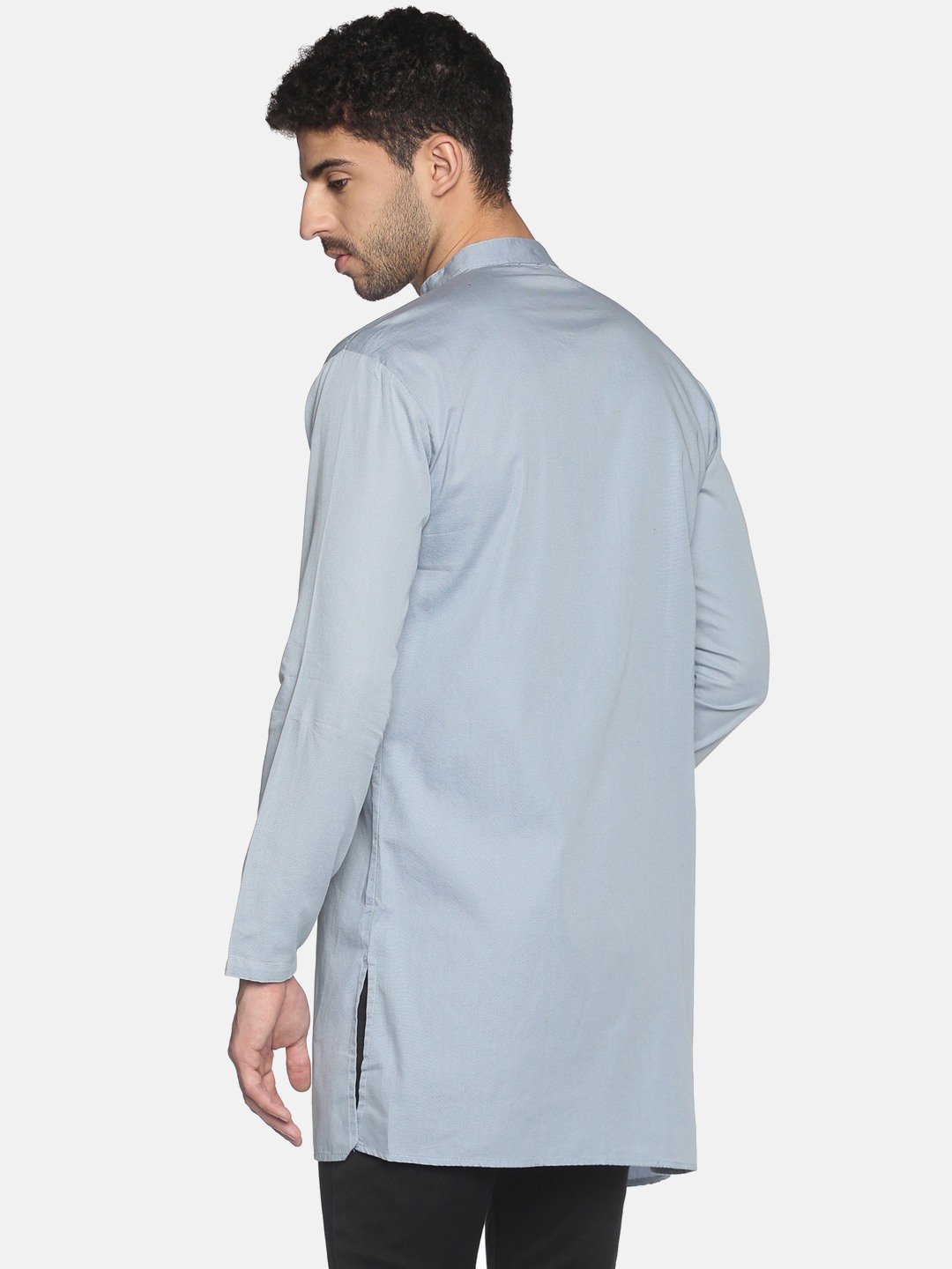 SHOWOFF Men's Casual Blue Slim Fit Full Kurta