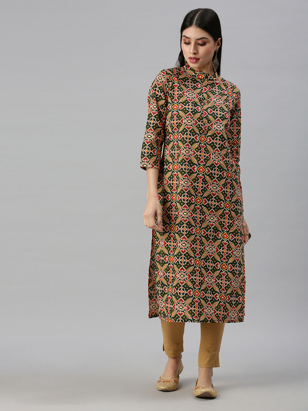 SHOWOFF Fashion Printed Ikat Women Kurta