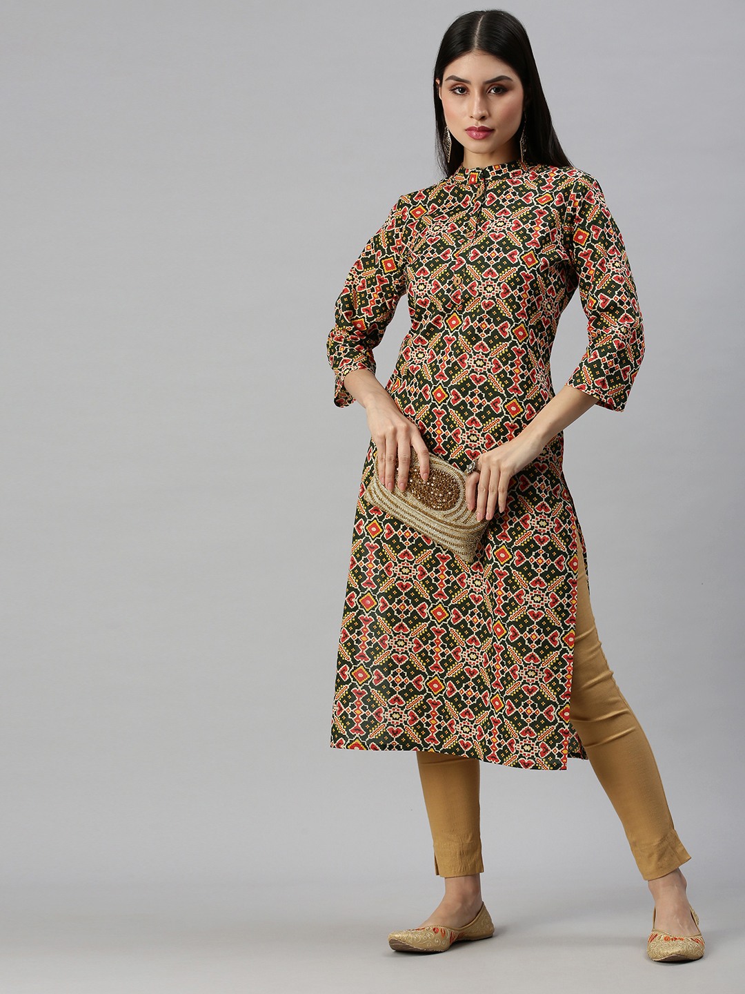 SHOWOFF Fashion Printed Ikat Women Kurta