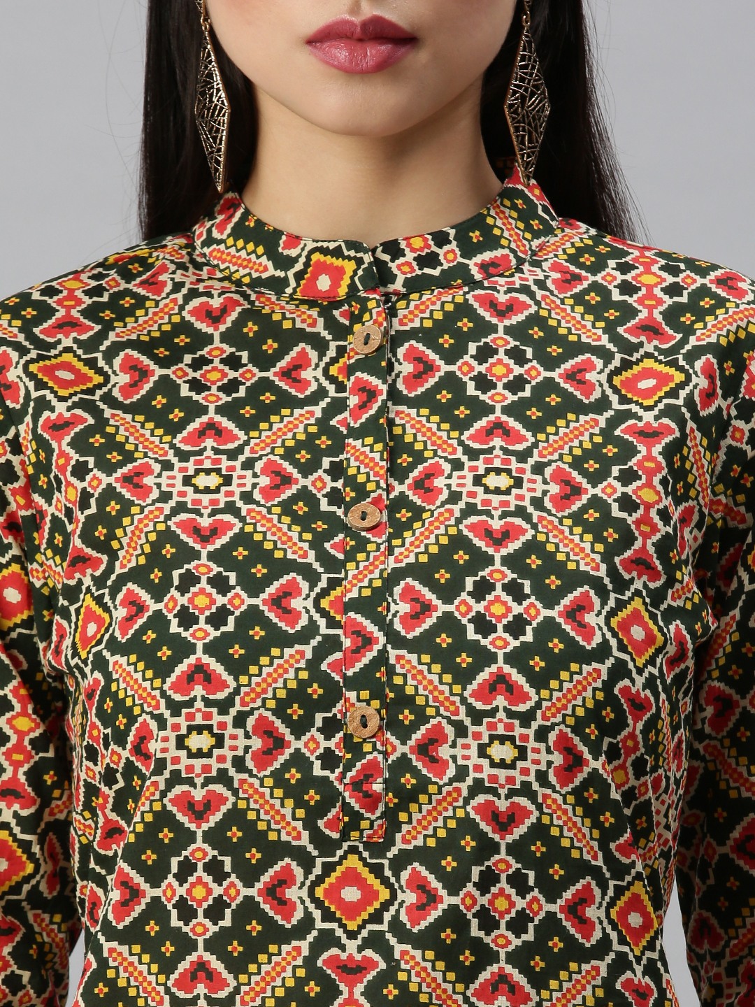 SHOWOFF Fashion Printed Ikat Women Kurta
