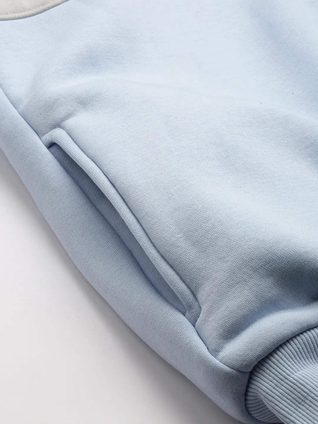 Showoff | SHOWOFF Men Blue Colourblocked Mandarin Collar Full Sleeves Front-Open Sweatshirt 7