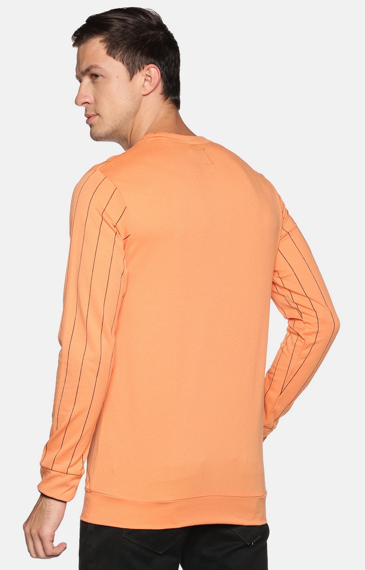 Showoff Men'S  Casual Orange Sweatshirt