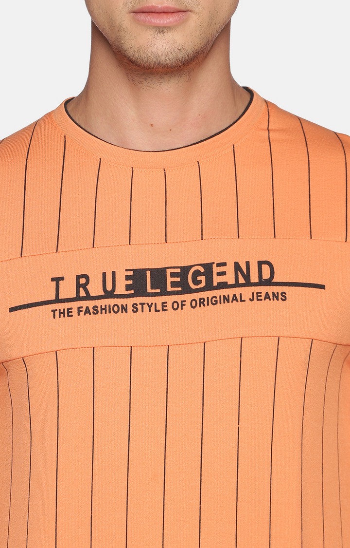 Showoff Men'S  Casual Orange Sweatshirt