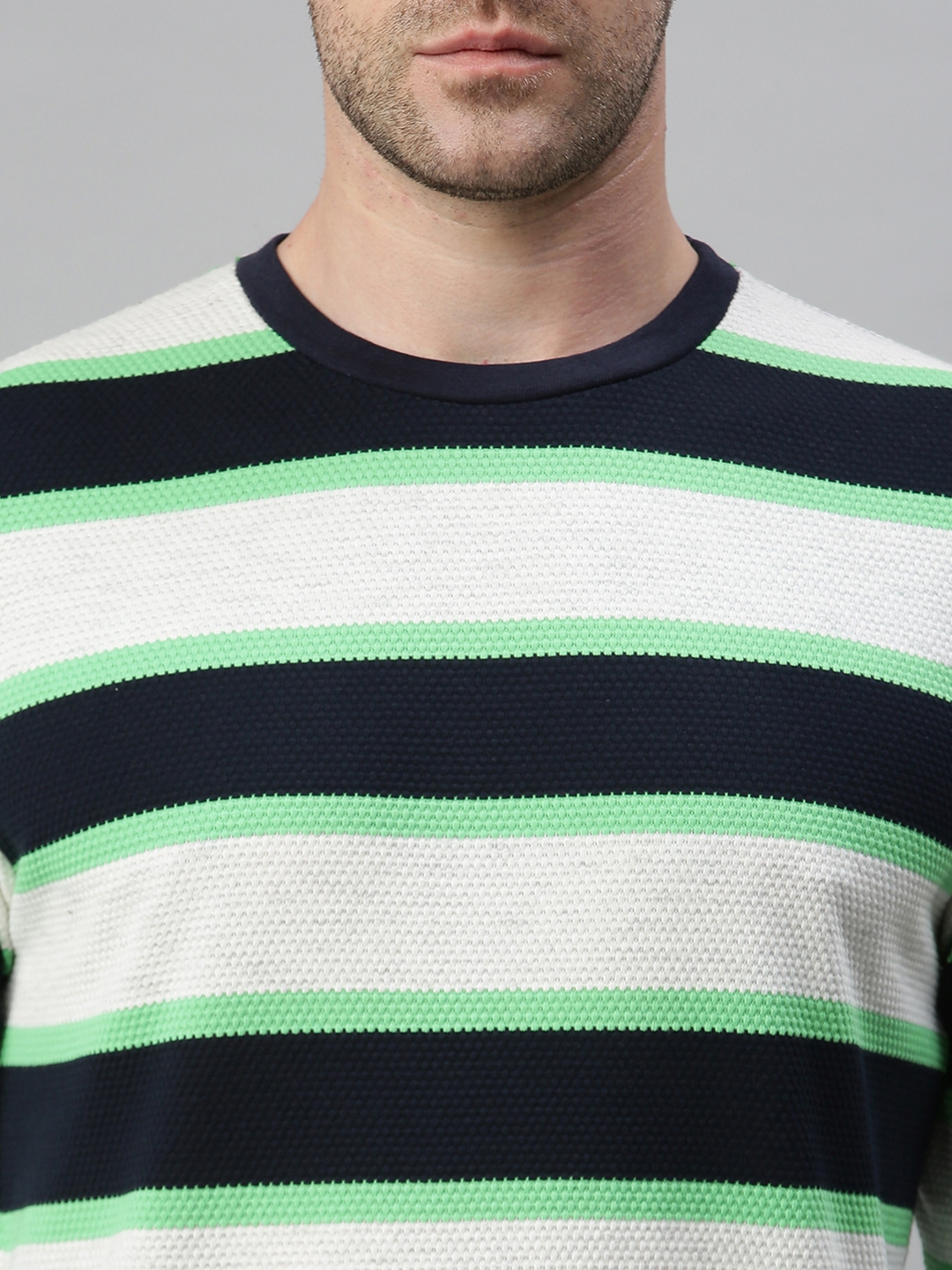 Showoff | SHOWOFF Men's  Casual WHITE GREEN SweatShirt 5