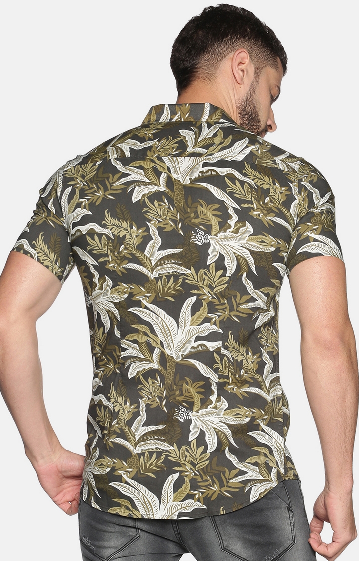 Showoff | Men's Green Floral Casual Shirt 3
