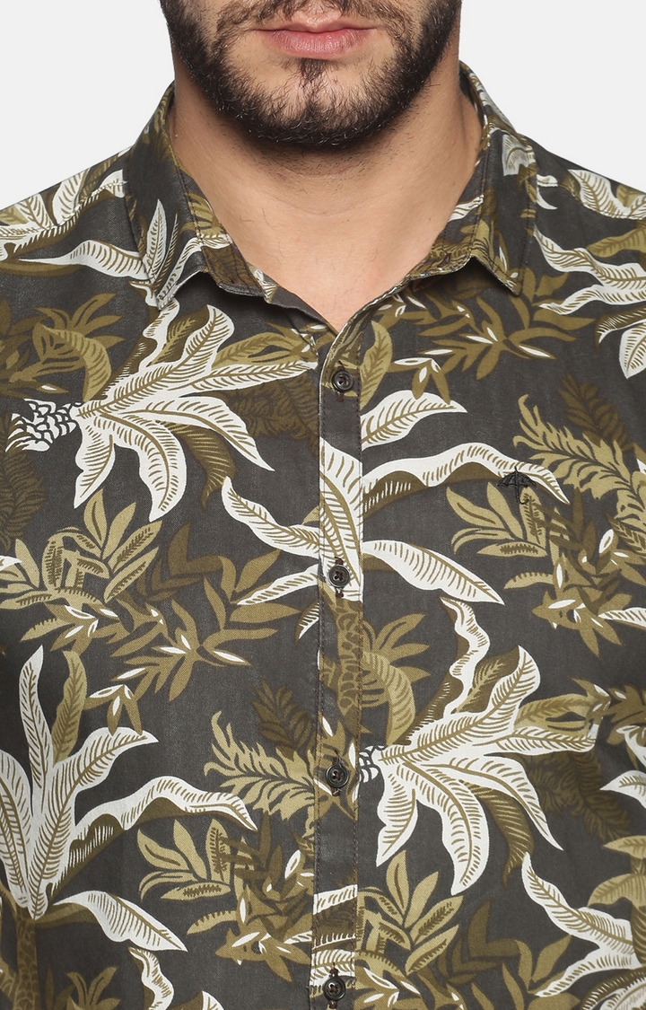 Showoff | Men's Green Floral Casual Shirt 4