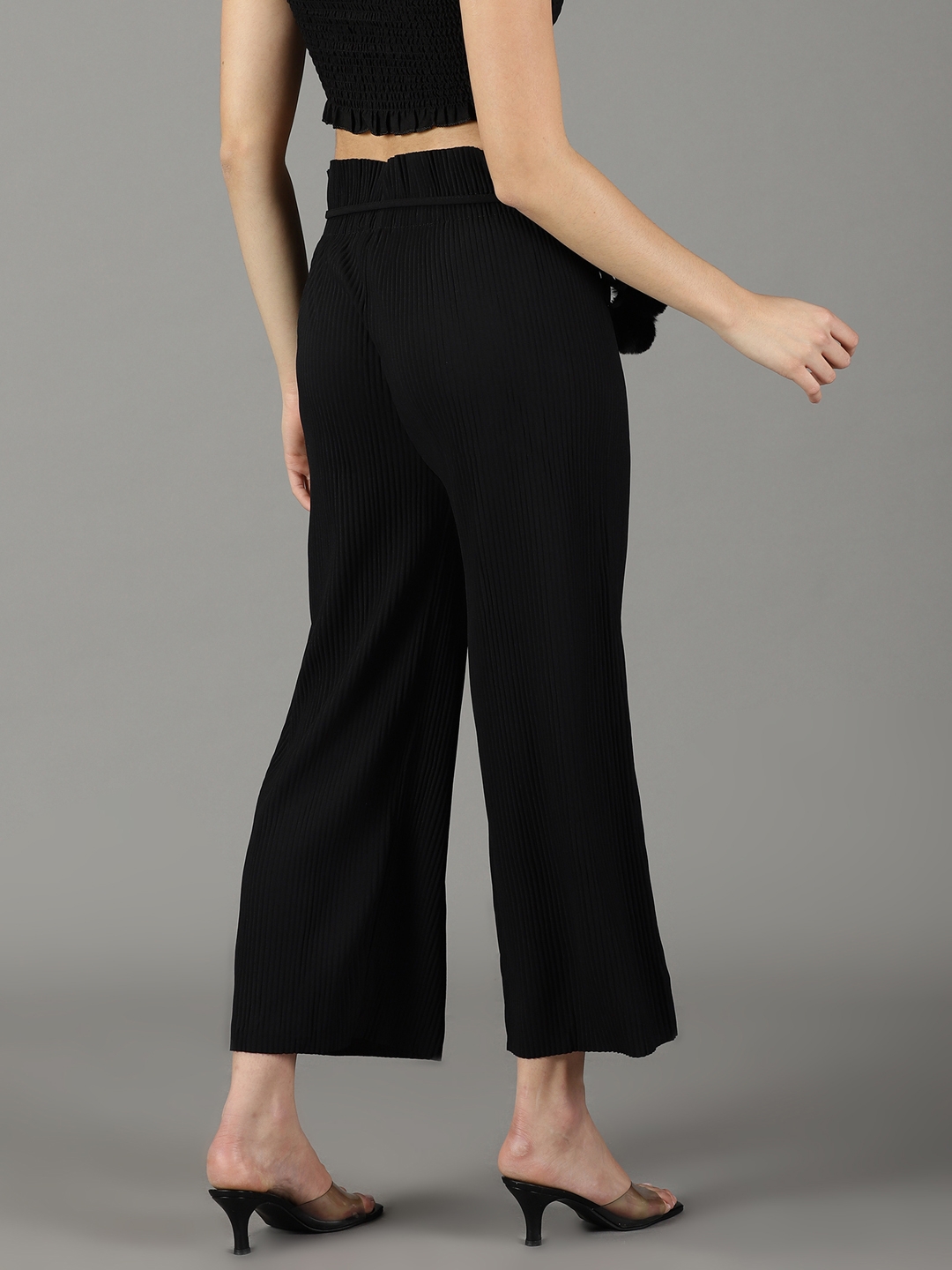 Buy SHOW OFF Women's Black Solid Parallel Trousers Other Trouser Online at  Best Prices in India - JioMart.
