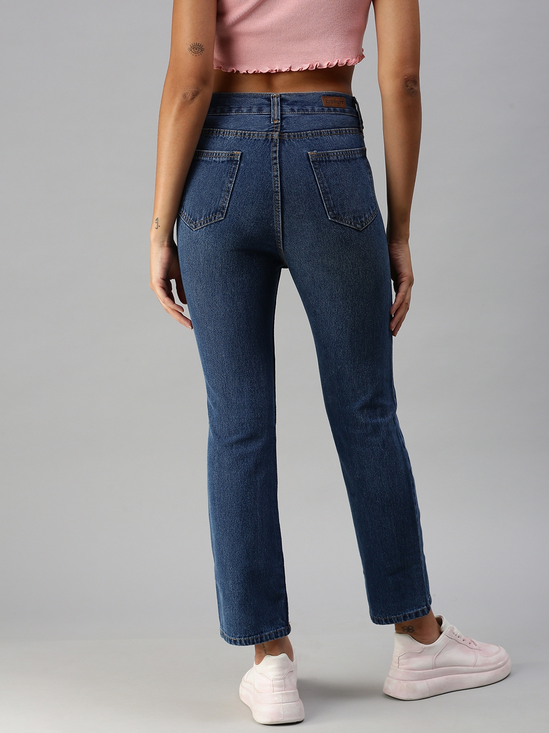 Showoff | SHOWOFF Women Blue Solid  Straight Fit Jeans 2