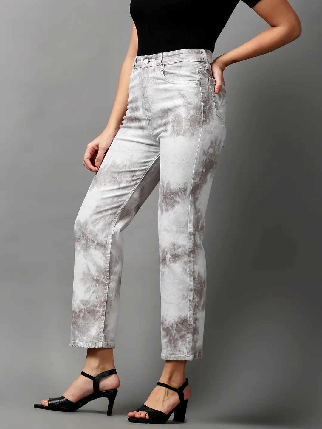 Showoff | SHOWOFF Women Grey Solid  Regular Fit Jeans 1