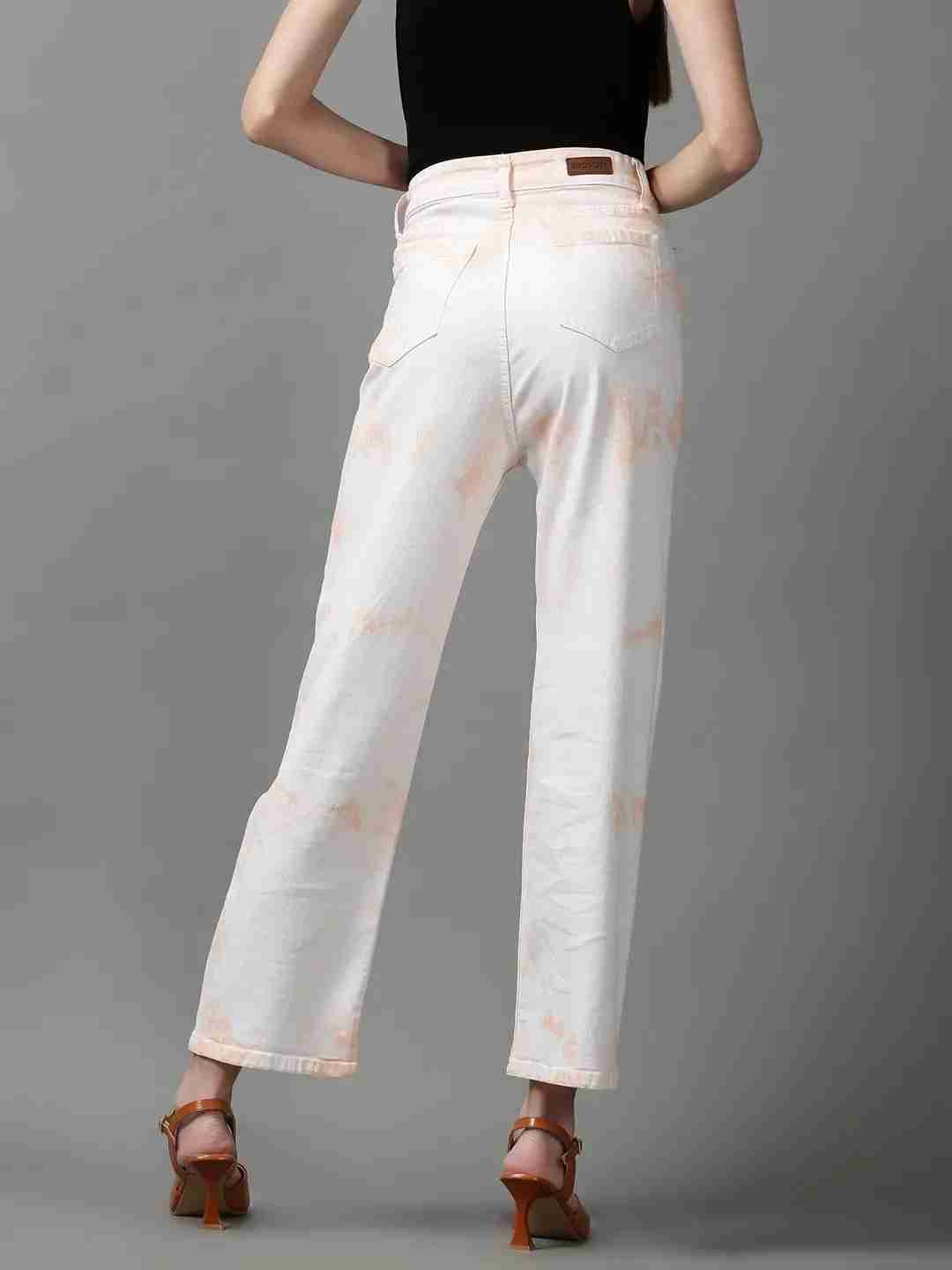 SHOWOFF Women Peach Solid  Regular Fit Jeans