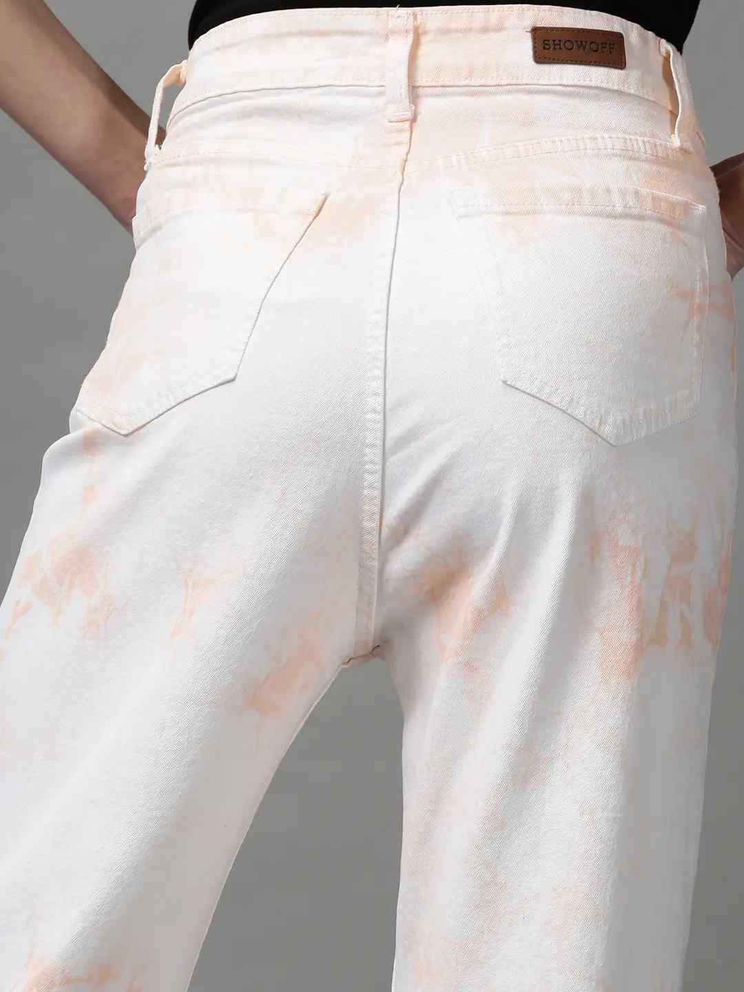 SHOWOFF Women Peach Solid  Regular Fit Jeans