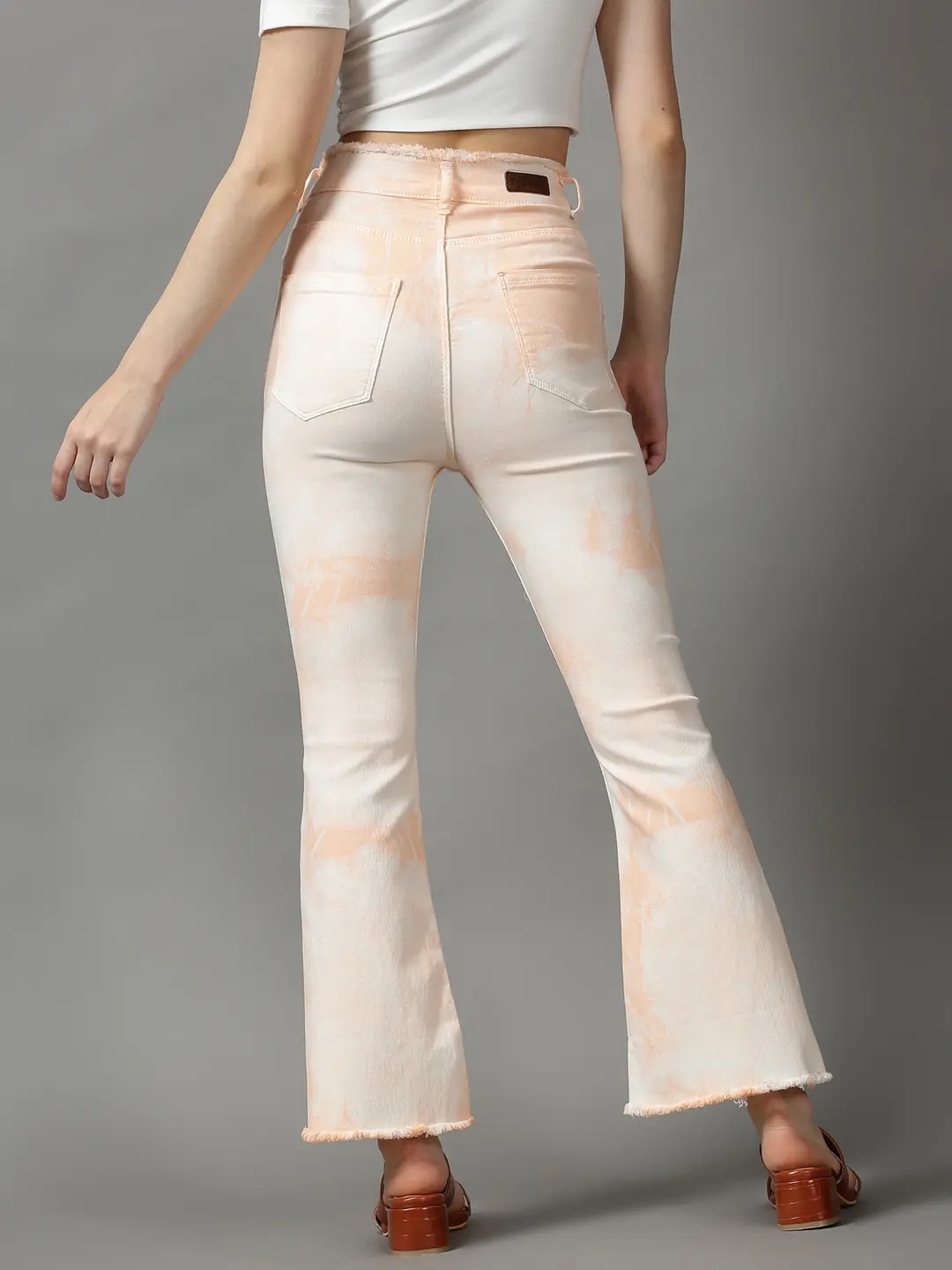 Showoff | SHOWOFF Women Peach Solid  Bootcut Jeans 3