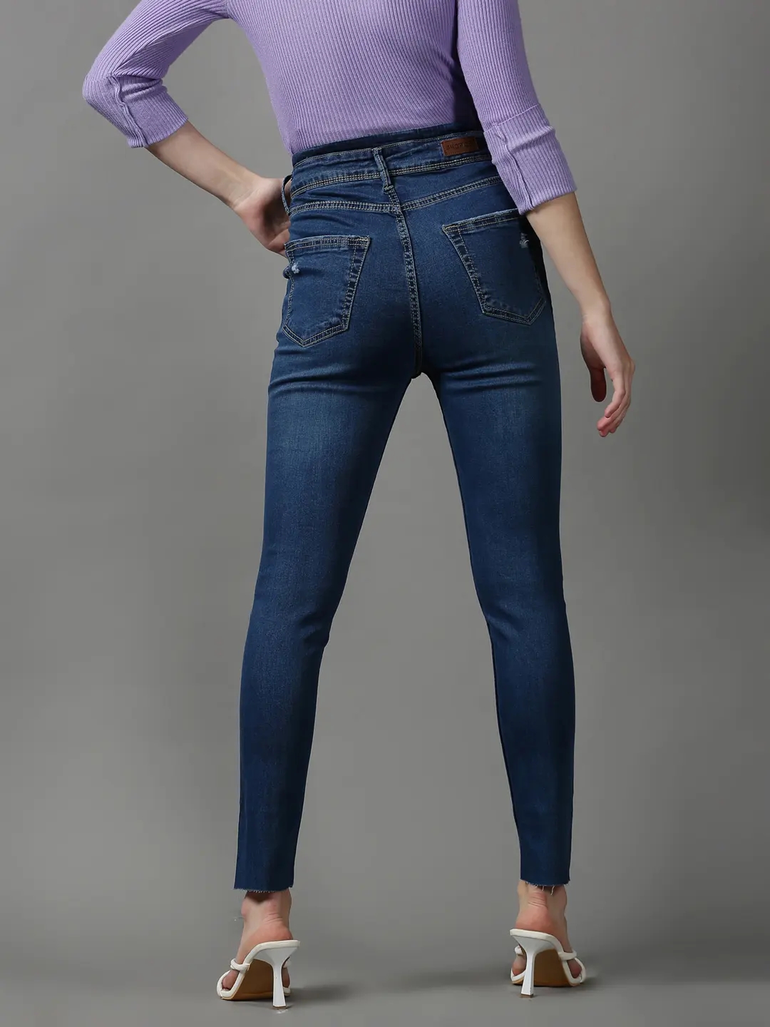 Showoff | SHOWOFF Women Blue Solid  Skinny Fit Jeans 3
