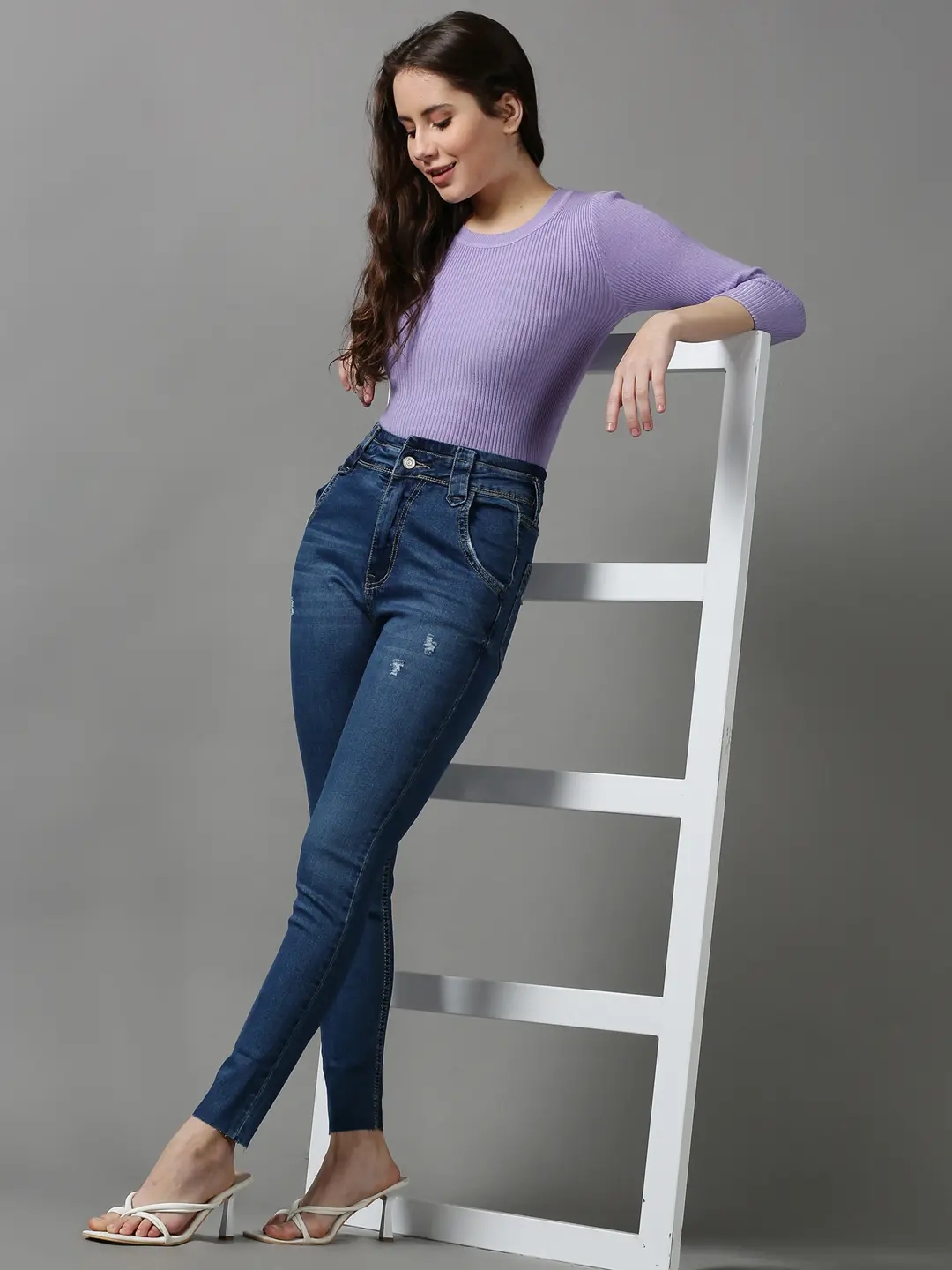 Showoff | SHOWOFF Women Blue Solid  Skinny Fit Jeans 4