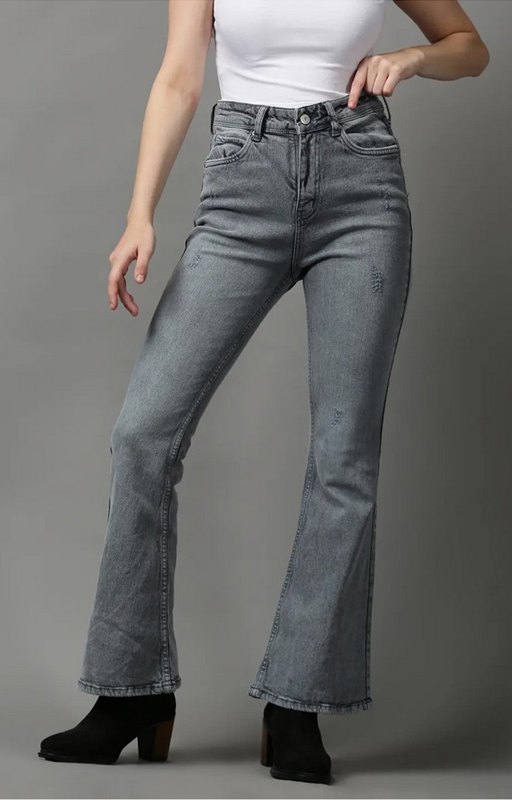 Showoff | SHOWOFF Women Grey Solid  Bootcut Jeans 0
