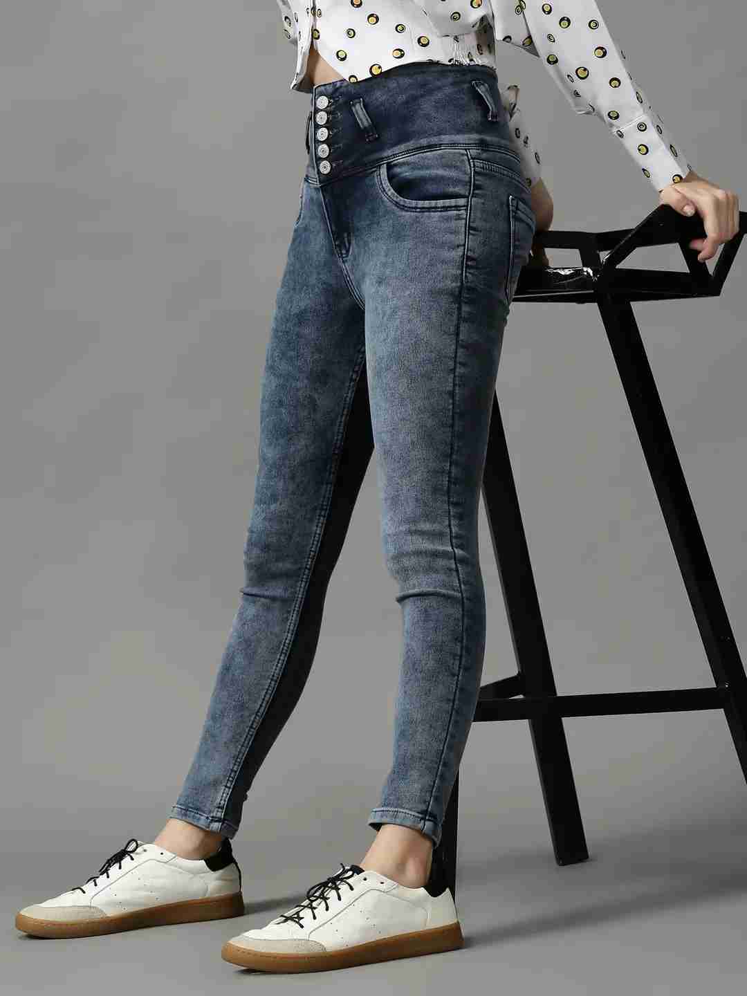 SHOWOFF Women Grey Solid  Skinny Fit Jeans