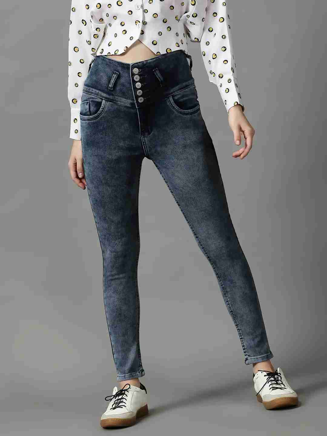 SHOWOFF Women Grey Solid  Skinny Fit Jeans