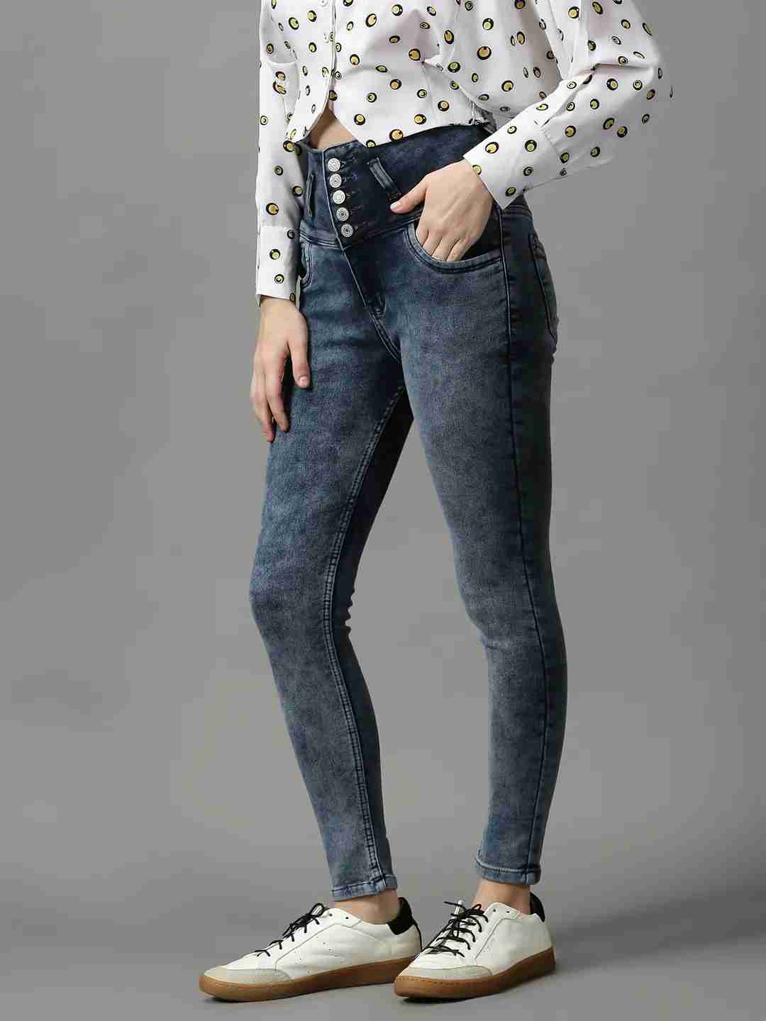 SHOWOFF Women Grey Solid  Skinny Fit Jeans