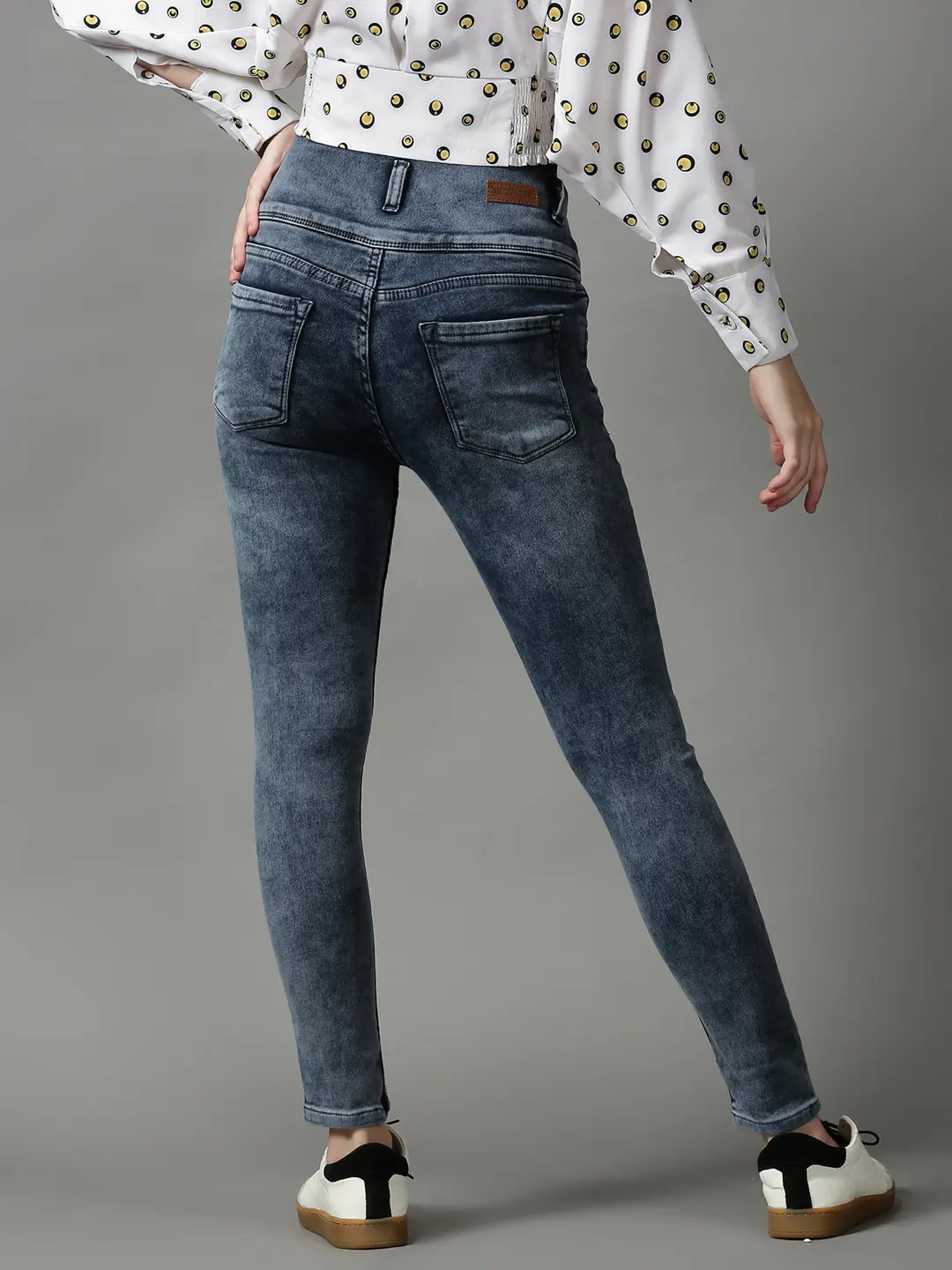 SHOWOFF Women Grey Solid  Skinny Fit Jeans