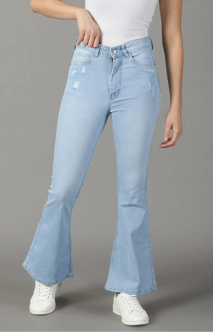 Showoff | SHOWOFF Women Blue Solid  Bootcut Jeans 0