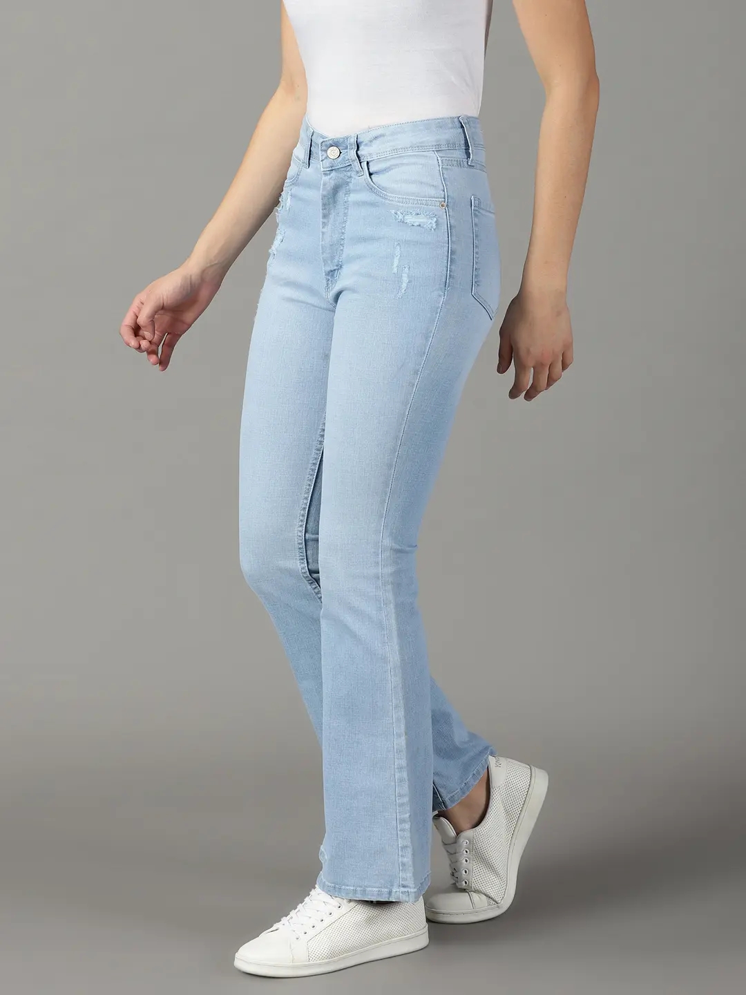 Showoff | SHOWOFF Women Blue Solid  Bootcut Jeans 2