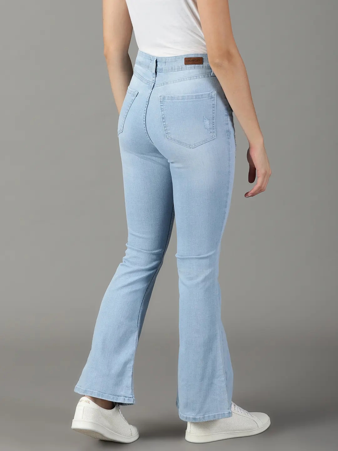 Showoff | SHOWOFF Women Blue Solid  Bootcut Jeans 3