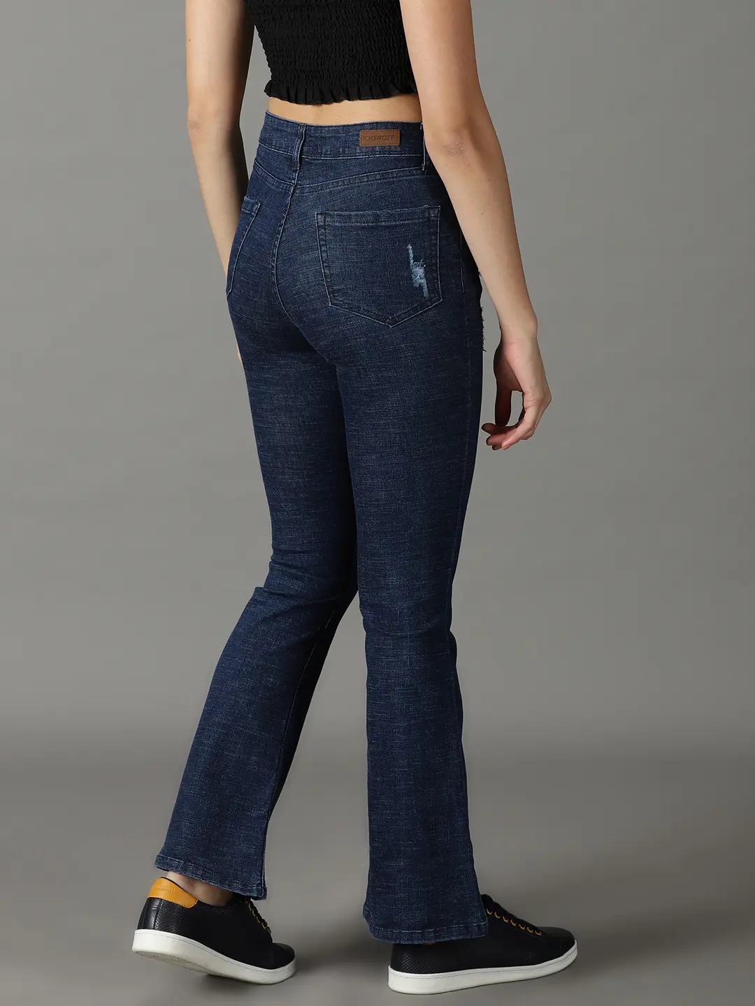 Showoff | SHOWOFF Women Navy Blue Solid  Regular Fit Jeans 3