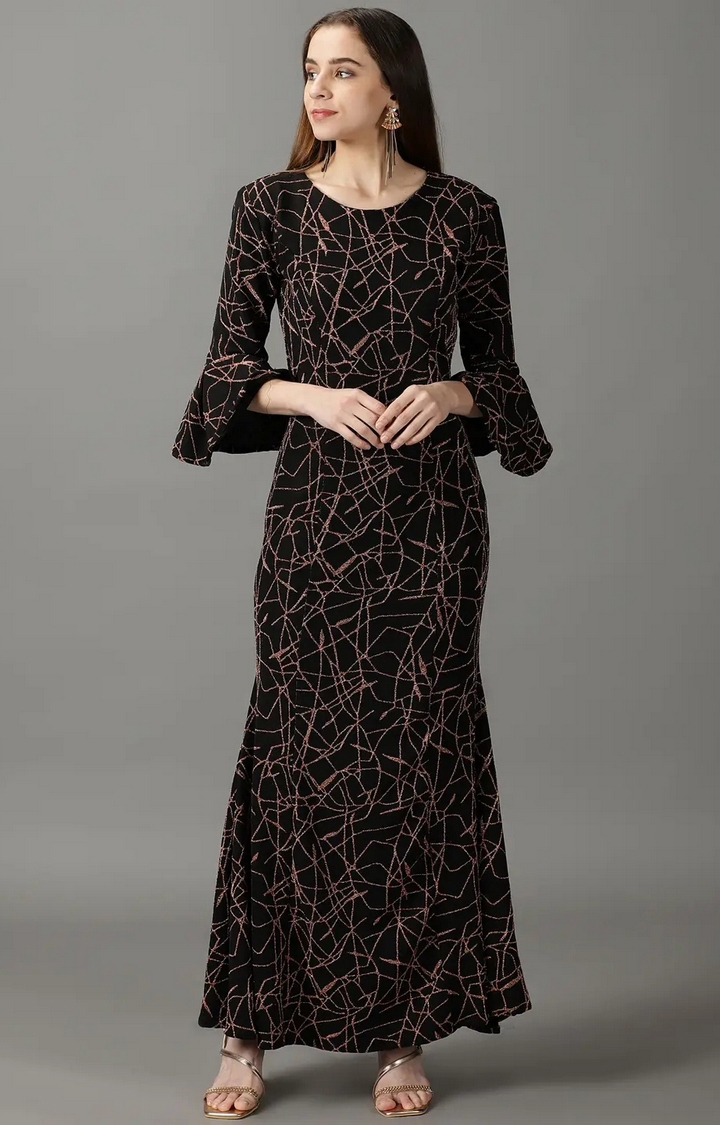 Showoff | SHOWOFF Women's Bodycon Black Embellished Maxi Dress 0