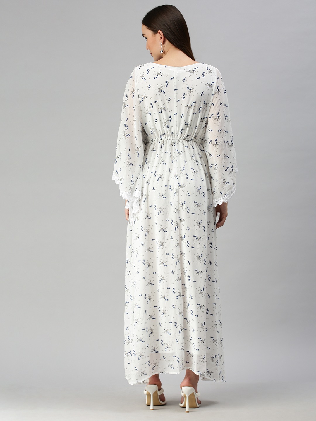Showoff | SHOWOFF Women's Floral White Kaftan Dress 3