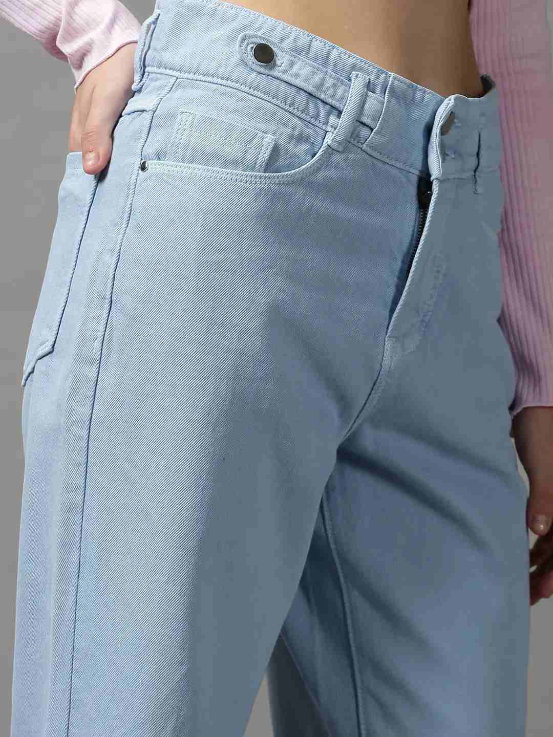 SHOWOFF Women Blue Solid Regular Fit Jeans