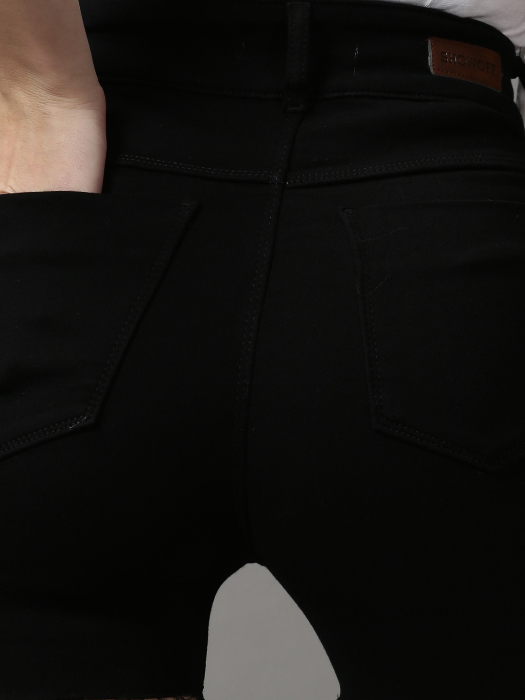 Buy SF JEANS by Pantaloons Women Black Solid Slim Fit Hot Pants online   Looksgudin