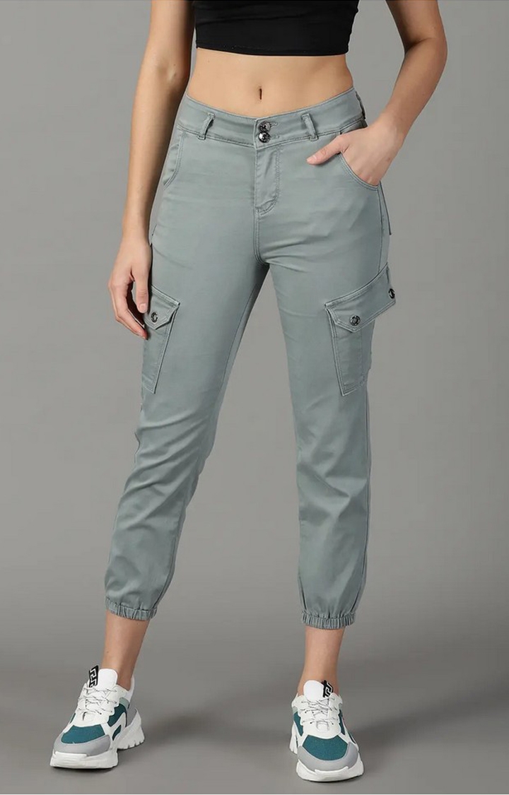SHOWOFF Women Grey Solid Jogger Jeans