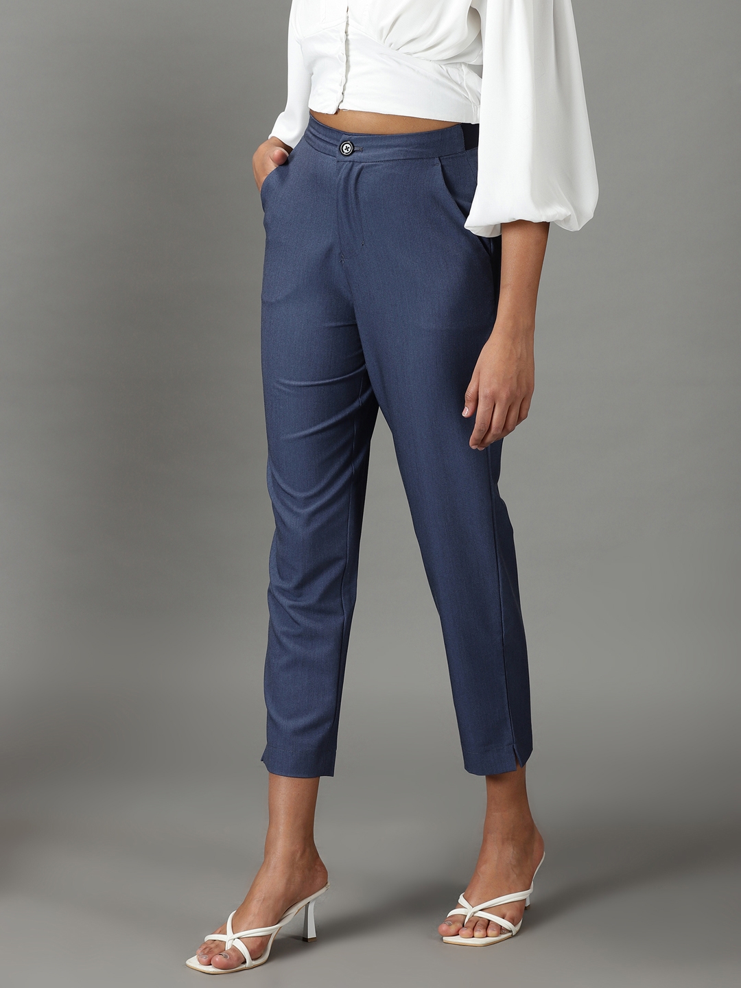 FableStreet Western Bottoms  Buy FableStreet Navy Blue Tie Up Straight Fit  Pant Online  Nykaa Fashion