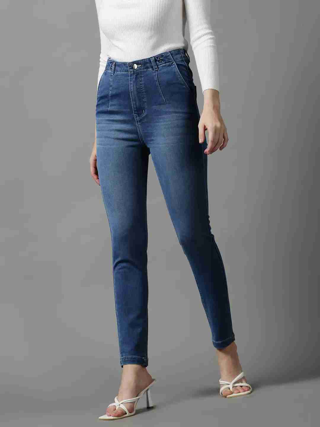 SHOWOFF Women Blue Solid  Skinny Fit Jeans