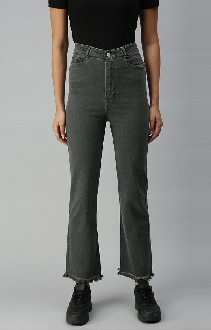 Showoff | SHOWOFF Women Grey Solid  Relaxed Fit Jeans 0