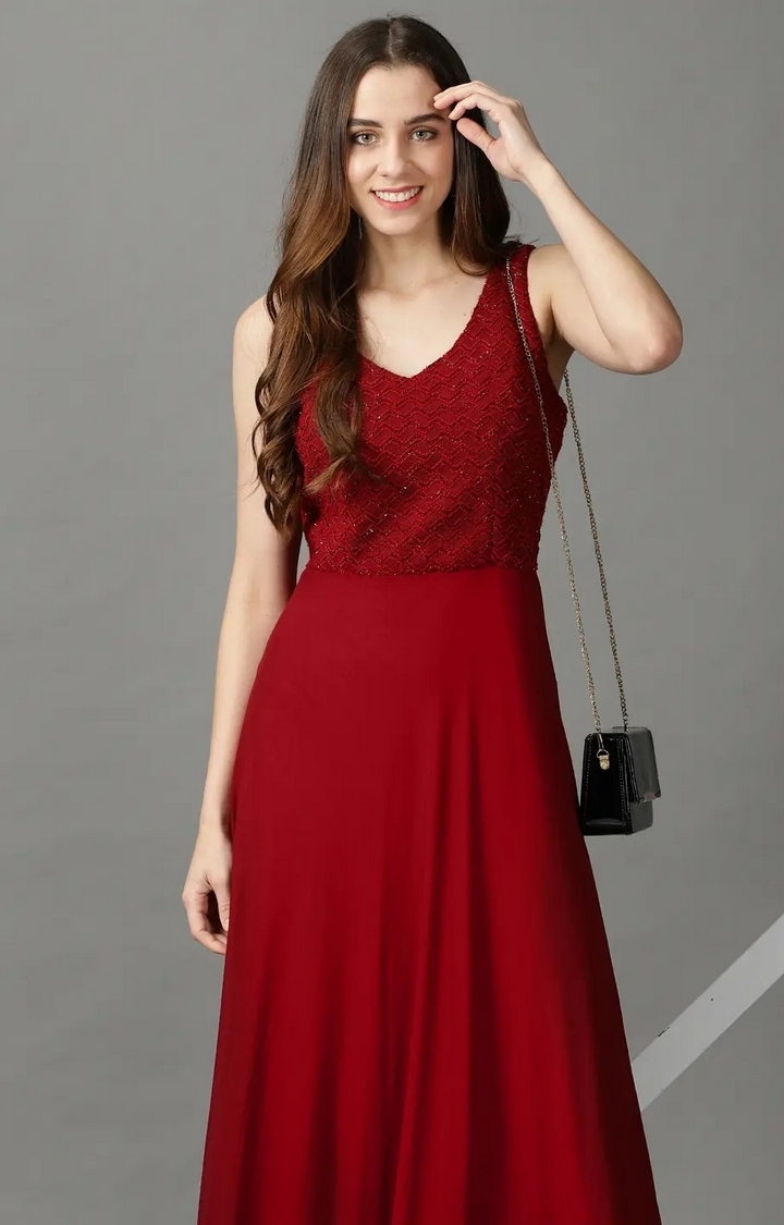 Red V-Neck Dress - Tiered Midi Dress - Sleeveless Dress - Lulus