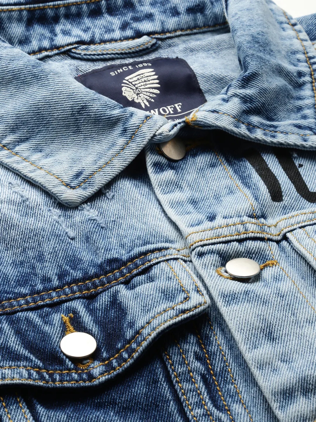 Showoff | SHOWOFF Men Blue Solid Spread Collar Full Sleeves Jacket 5