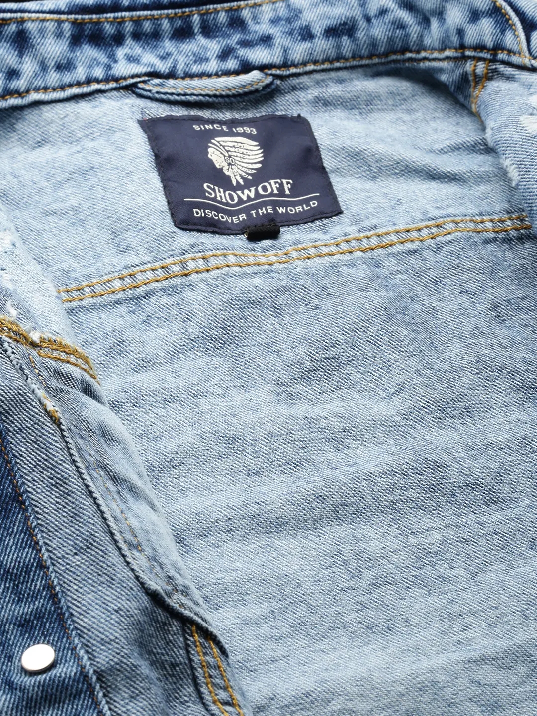 Showoff | SHOWOFF Men Blue Solid Spread Collar Full Sleeves Jacket 6