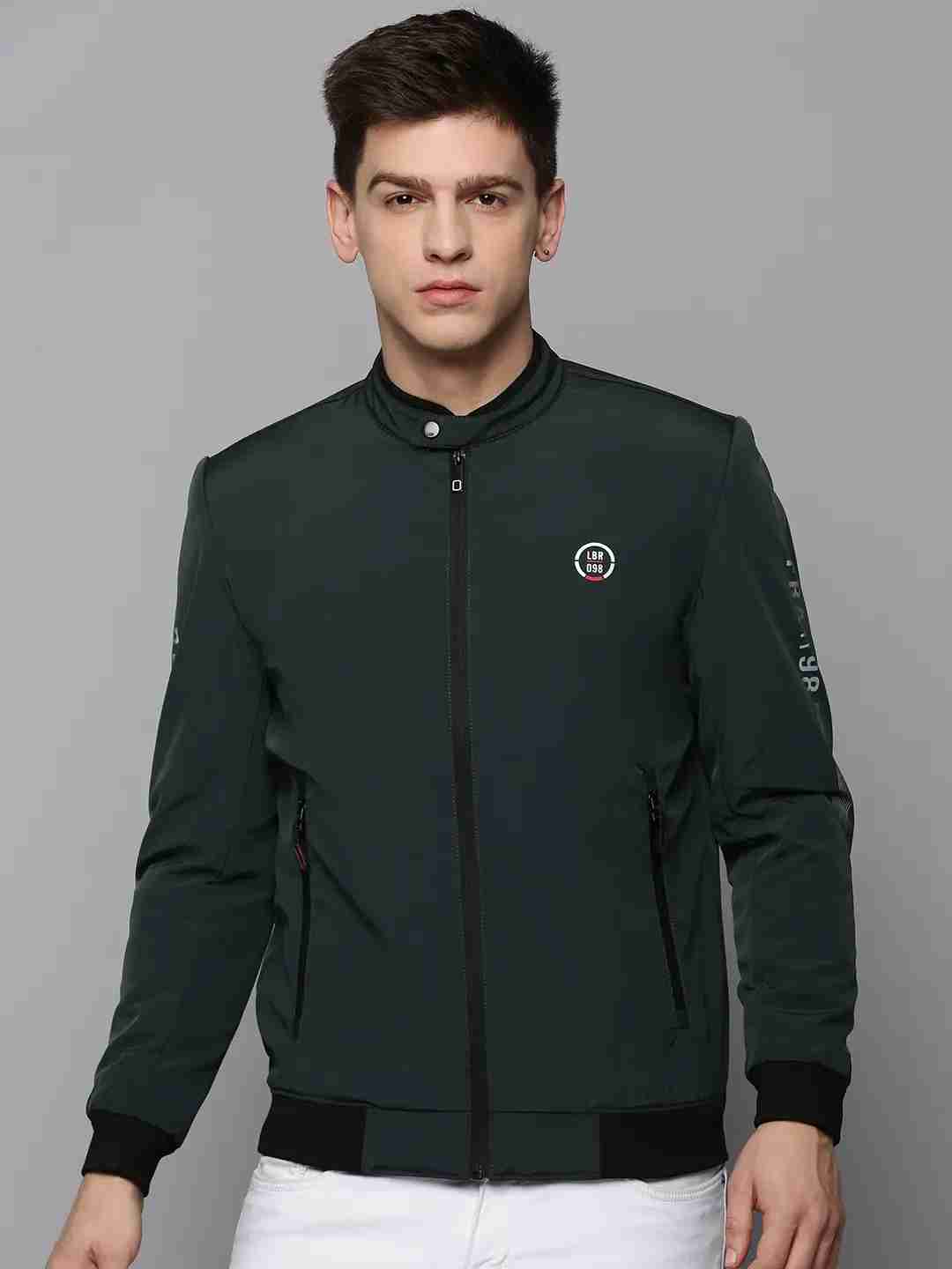 SHOWOFF Men Teal Solid Mandarin Collar Full Sleeves Open Front Jacket