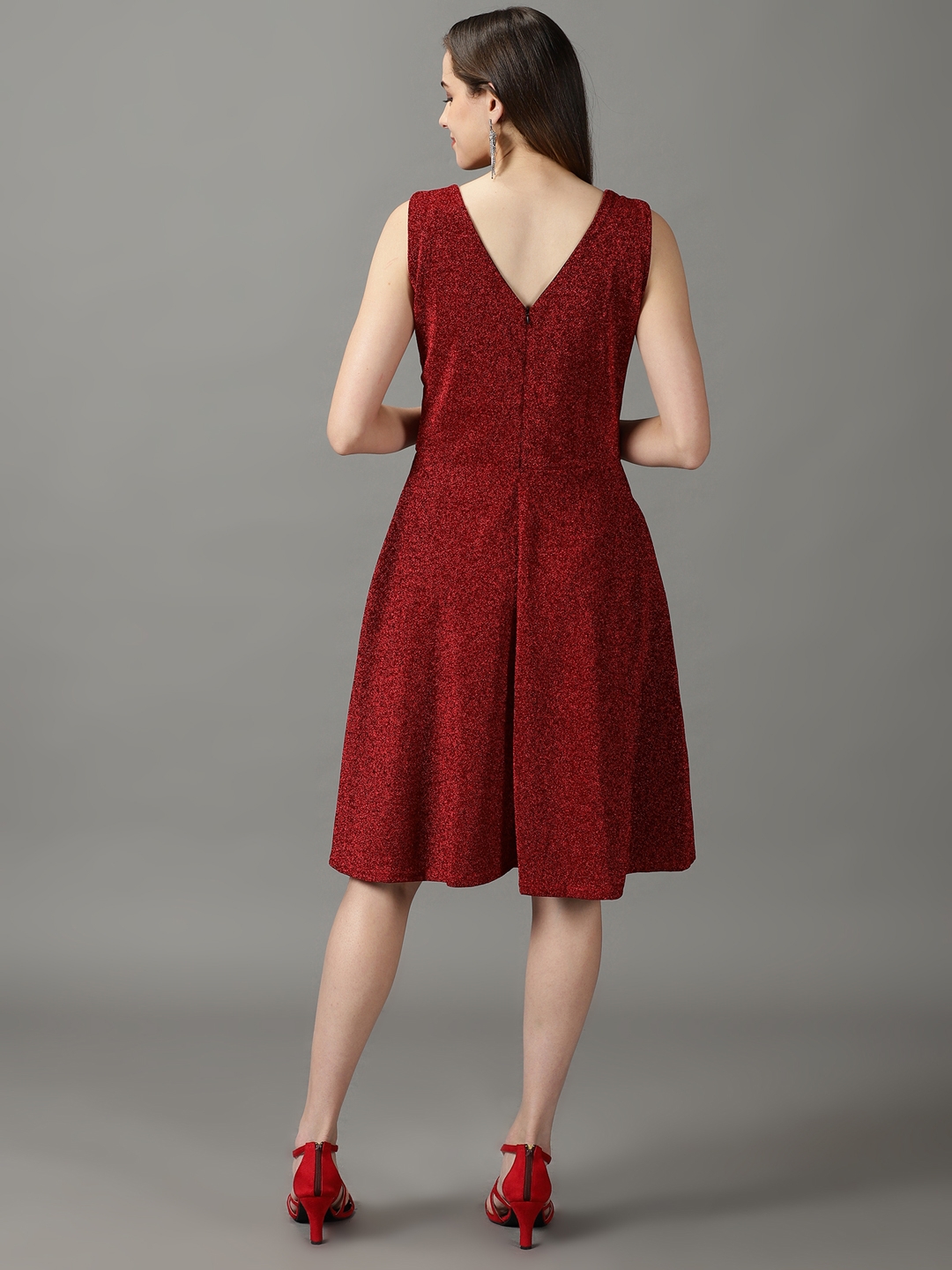 Buy ONLY Red Fit & Flare Dress - Dresses for Women 1125110 | Myntra