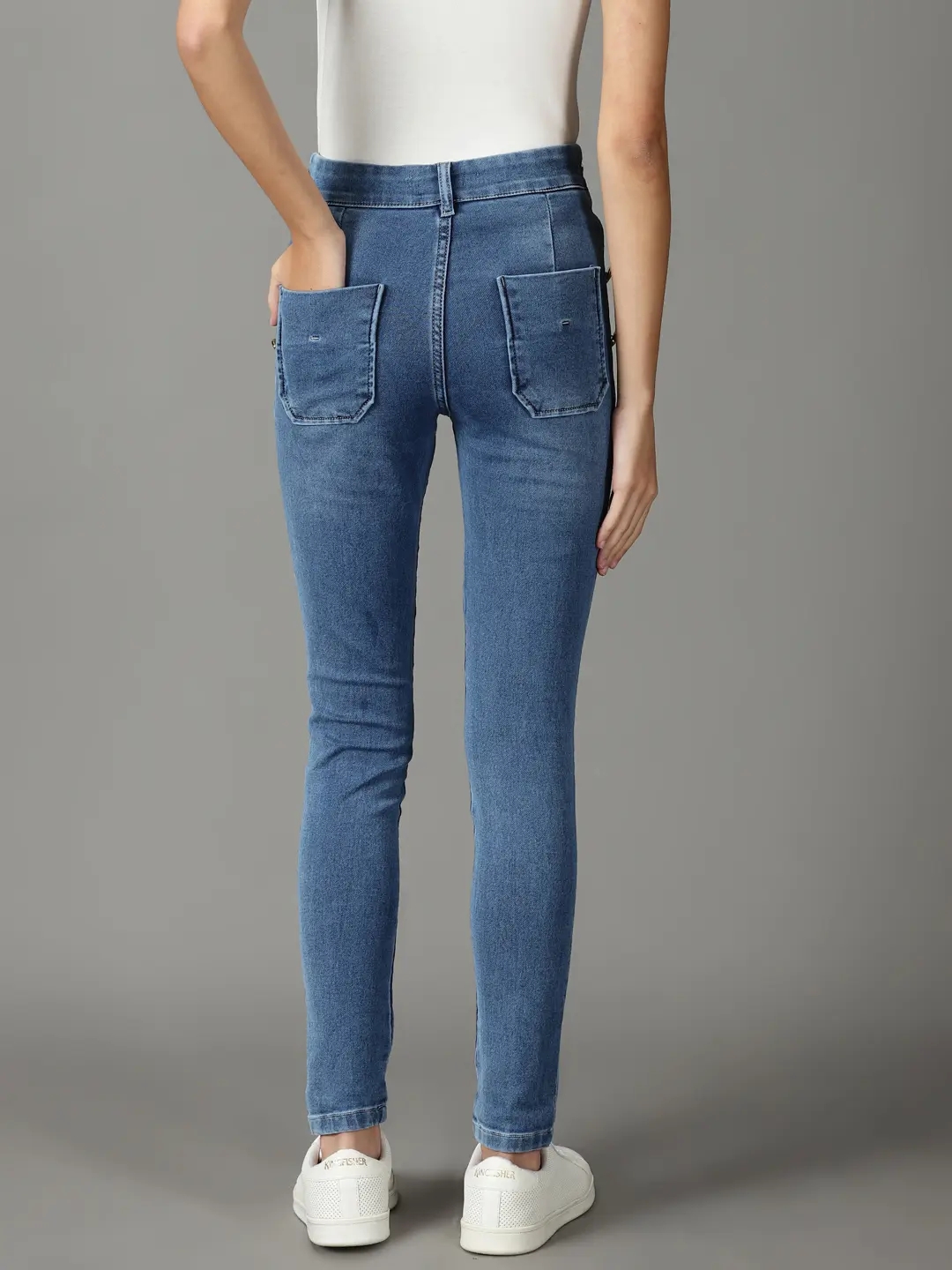Showoff | SHOWOFF Women Blue Solid  Skinny Fit Jeans 3