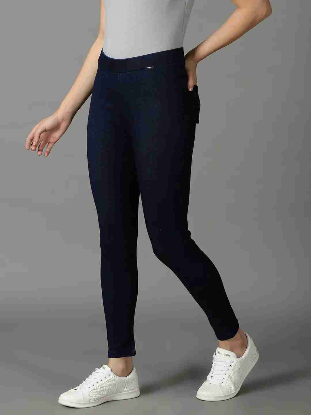 SHOWOFF Women Navy Blue Solid  Skinny Fit Jeans