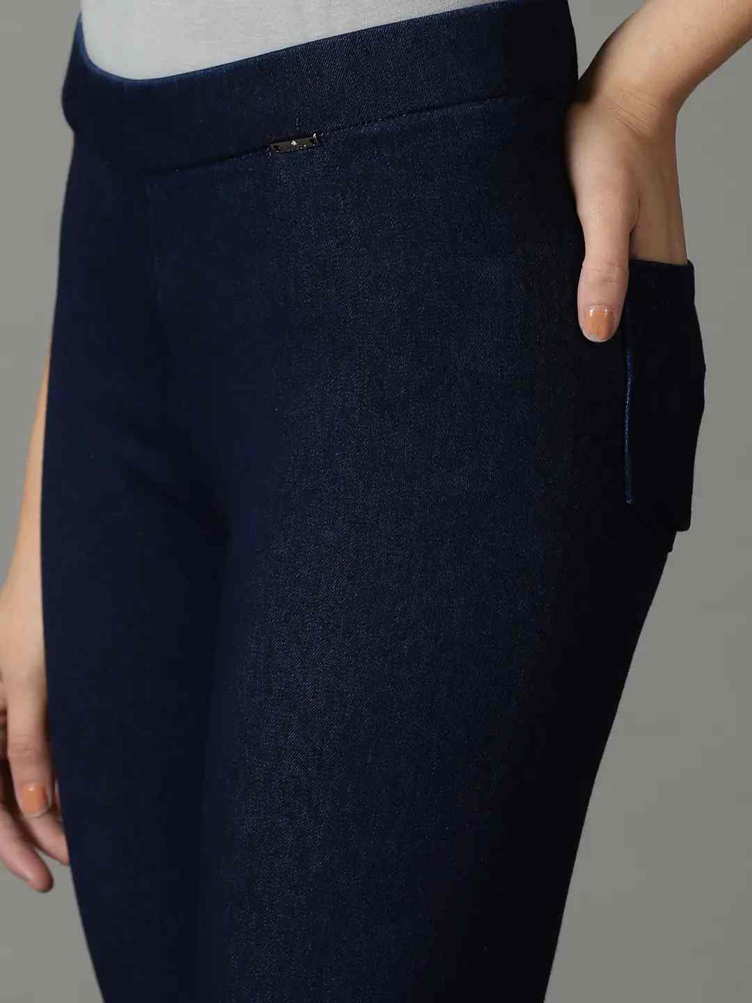 SHOWOFF Women Navy Blue Solid  Skinny Fit Jeans