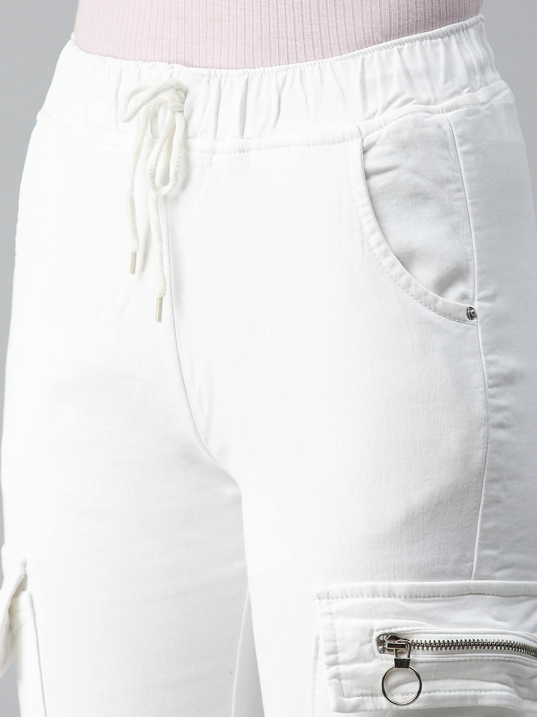 SHOWOFF Women White Solid  Jogger Jeans