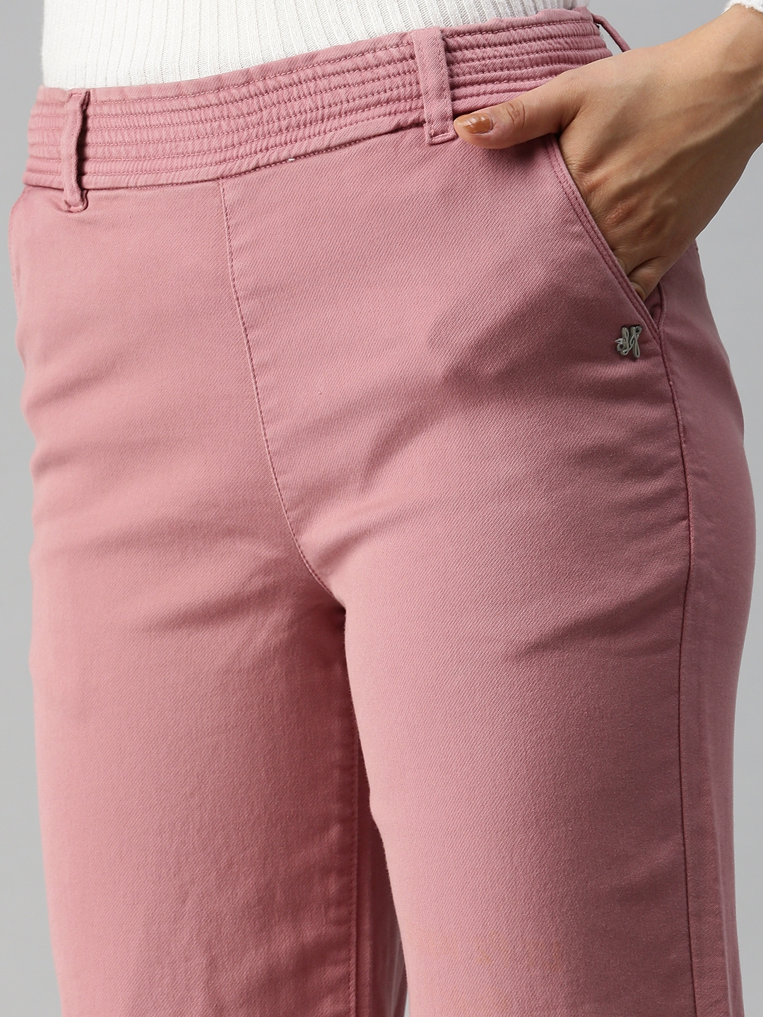 Showoff | SHOWOFF Women Peach Solid  Straight Fit Jeans 4