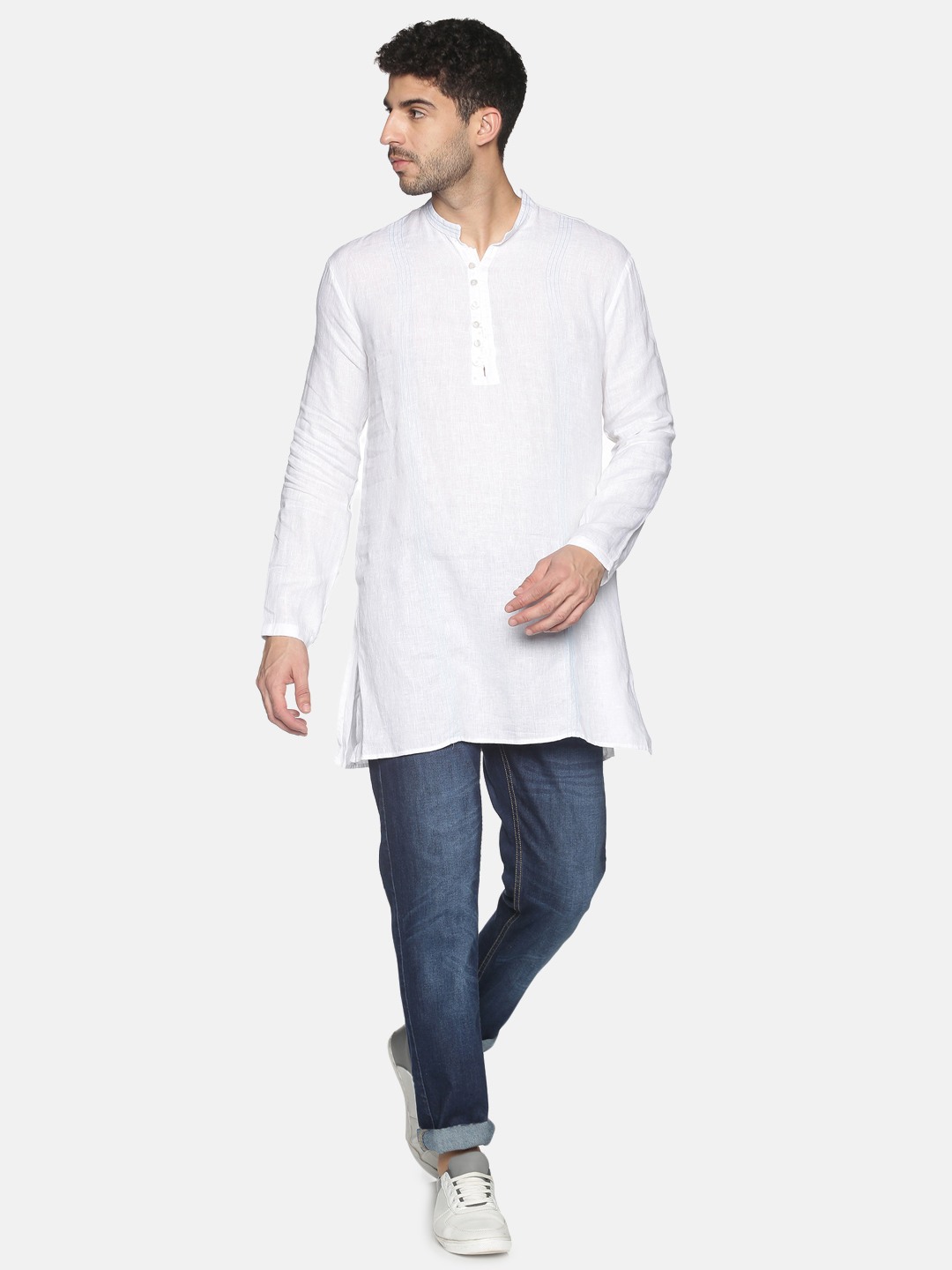 White solid straight kurta sales