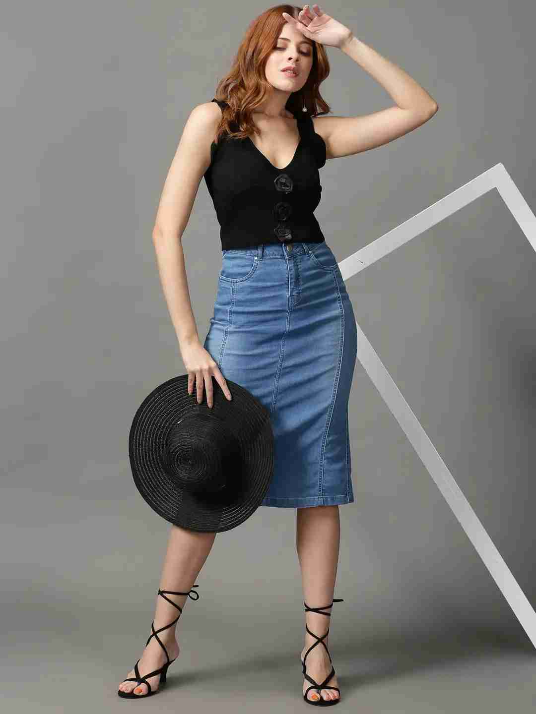 SHOWOFF Women Black Solid Shoulder Straps Sleeveless Crop Top